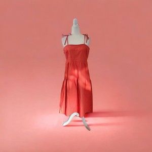 Who What Wear Women's Sleeveless Midi High Low Sundress in Orange Size Medium
